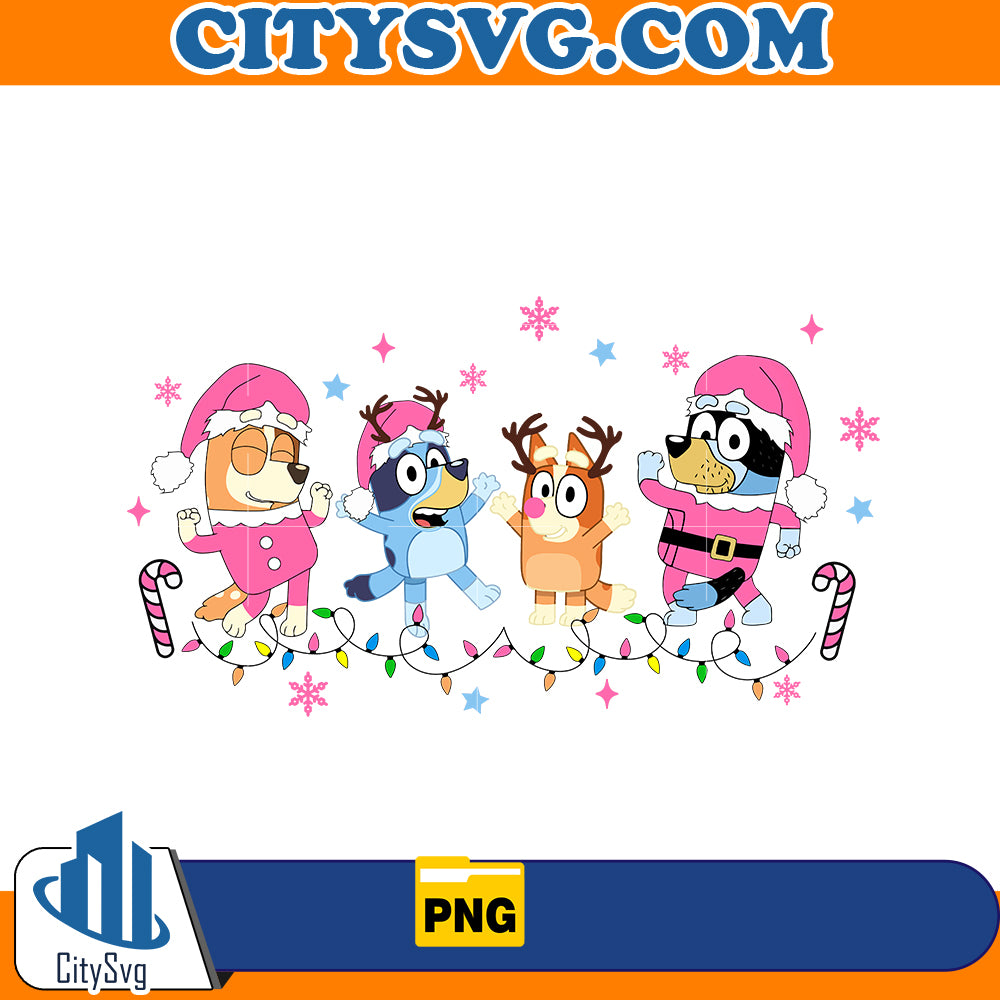 Pink Bluey Christmas Png