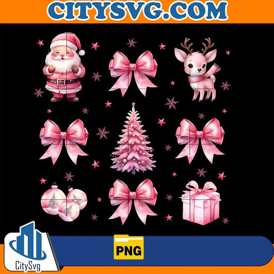 PinkCoquetteSantaChristmasPng