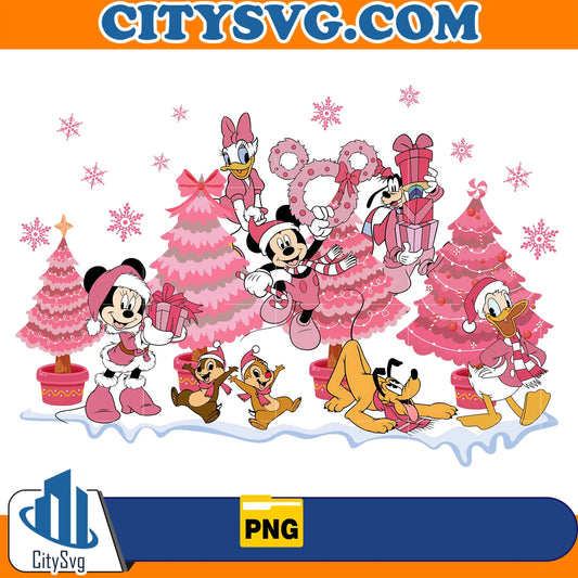 PinkDisneyMickeyAndFriendsChristmasPng