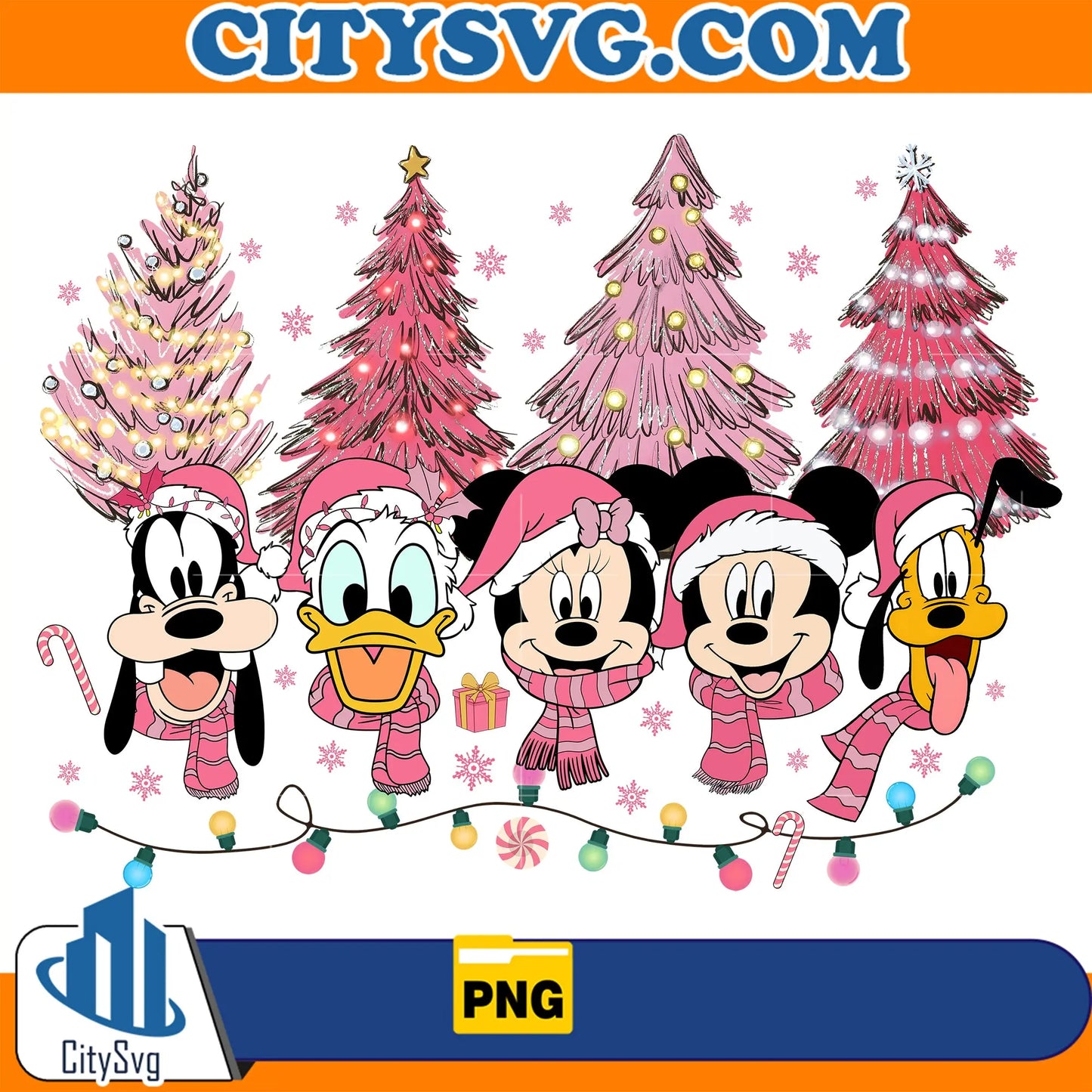 PinkDisneyMickeyAndFriendsChristmasPng3