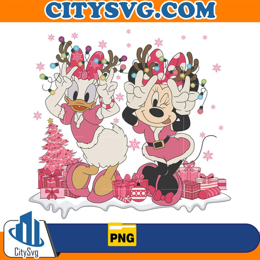 PinkDisneyMinnieAndDaisyChristmasPng