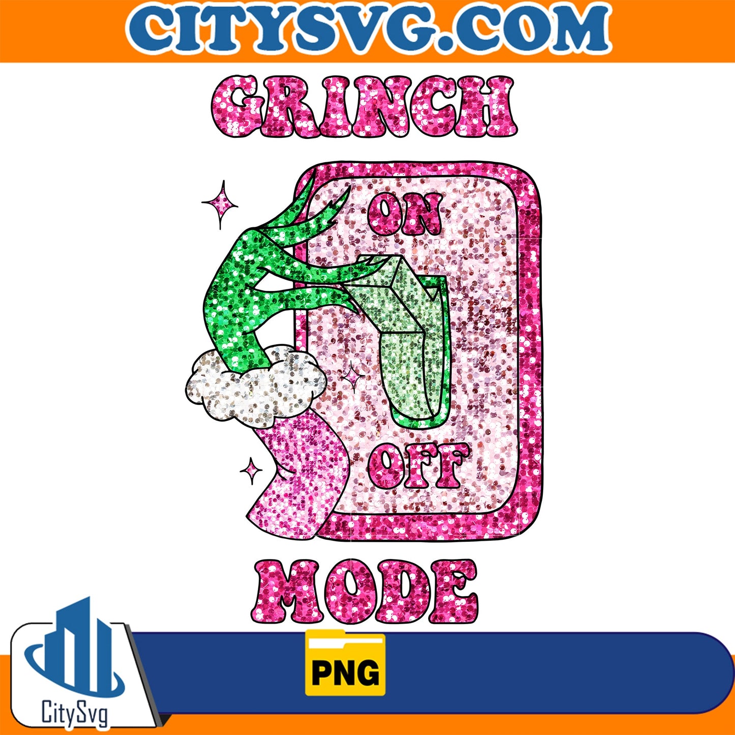 Pink Faux Sequin Grinch Mode On Png CitySvg