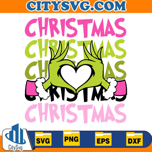 PinkGrinchChristmasSvg