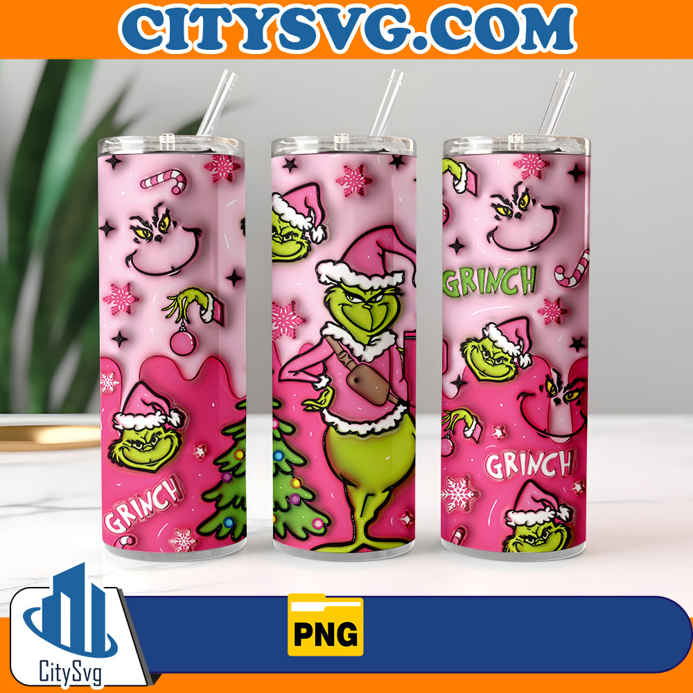 3D Grinchmas Inflated Tumbler Png