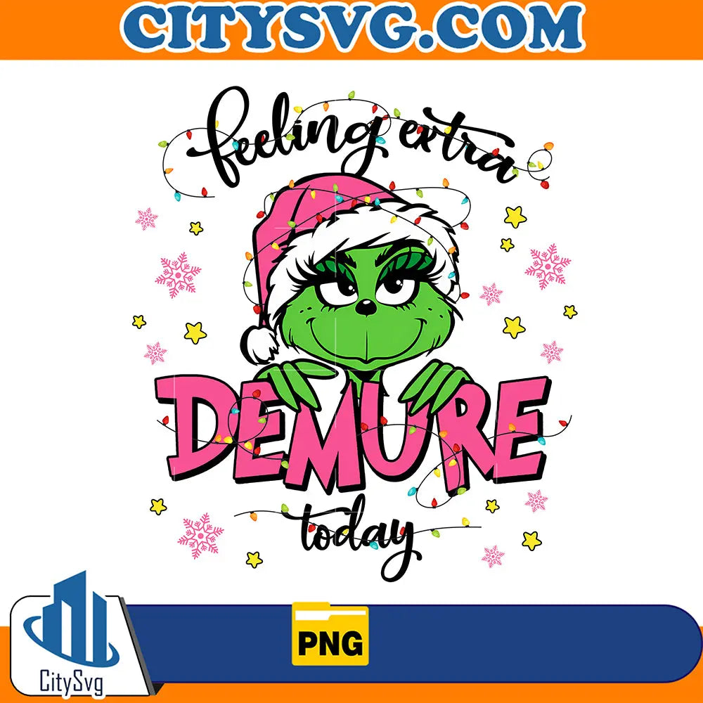 PinkGrinchFeelingExtraDemureTodayChristmasPng