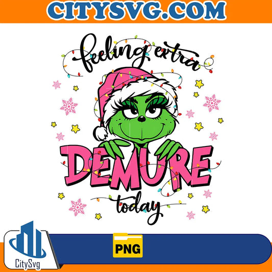 PinkGrinchFeelingExtraDemureTodayChristmasPng