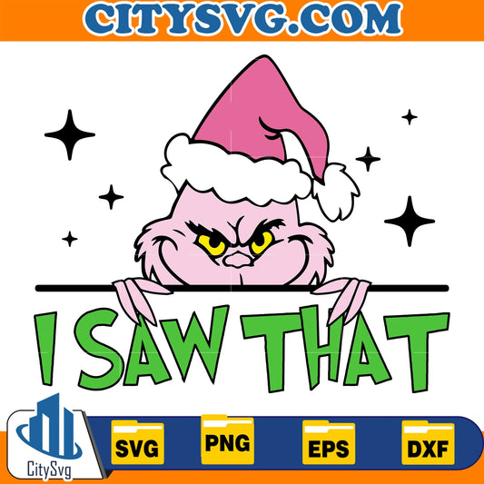 PinkGrinchISawThatChristmasSvg