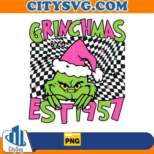 PinkGrinchmasEst1957ChristmasPng