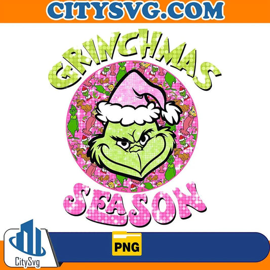 PinkGrinchmasSeasonChristmasPng