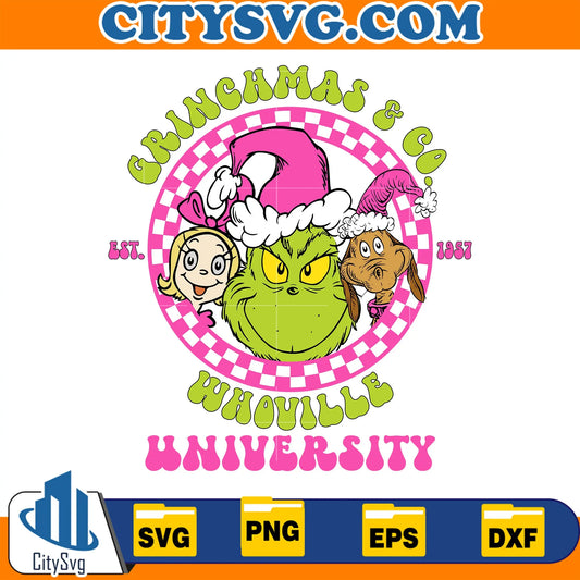PinkGrinchmas_CoEst1957WhovilleUniversityChristmasSvg