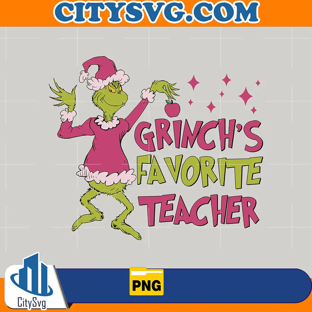 PinkGrinchsFavoriteTeacherPng