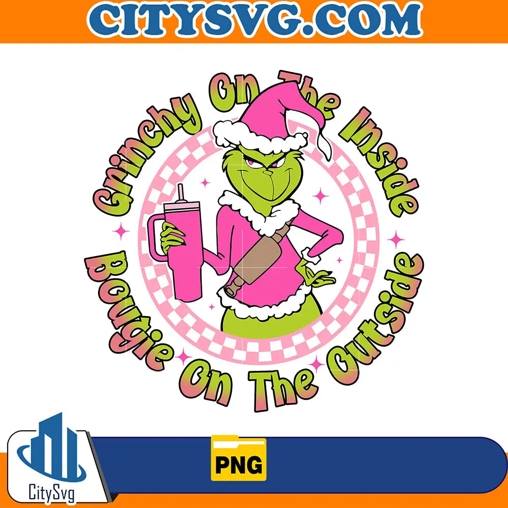 PinkGrinchyOnTheInsideBougieOnTheOutsideChristmasPng_1