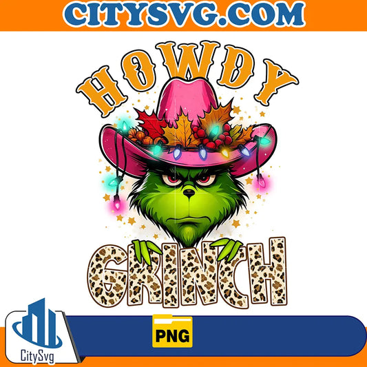 PinkHowdyGrinchChristmasPng