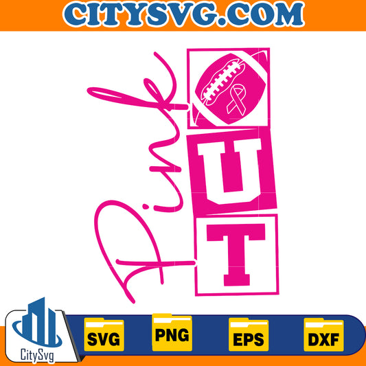 Pink Out Football Svg