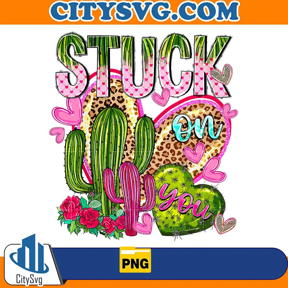 PinkStuckOnYouWesternValentineSublimationPng