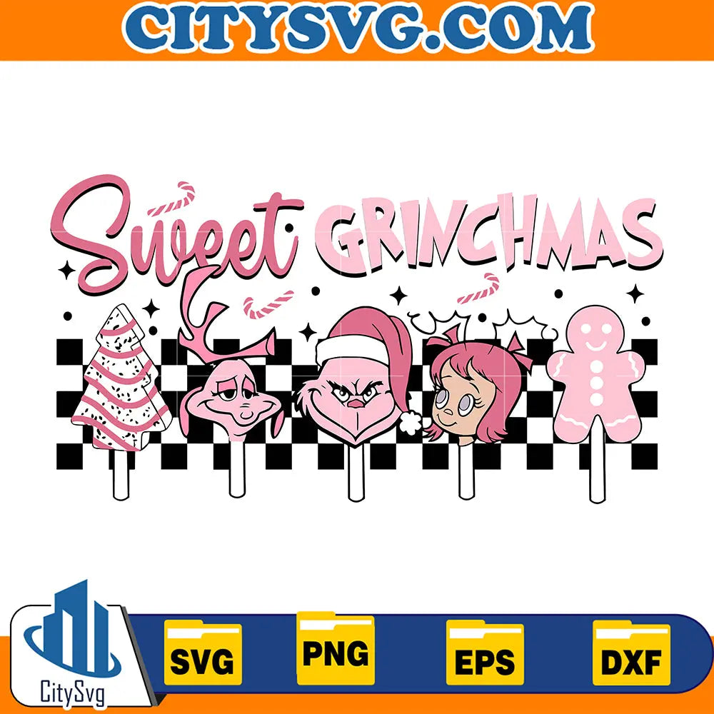PinkSweetGrinchmasChristmasSvg