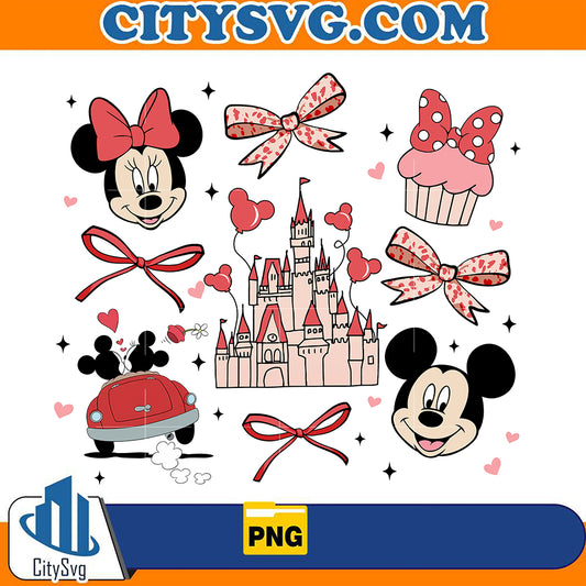 PinkValentineCartoonDisneyMickeyAndMinnieCharacterPng