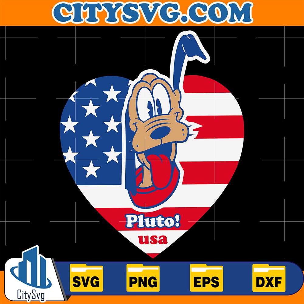 Pluto-Usa-American-Heart-Svg