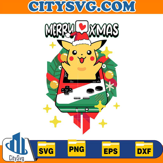 PokemonPikachuMerryChristmasSvg