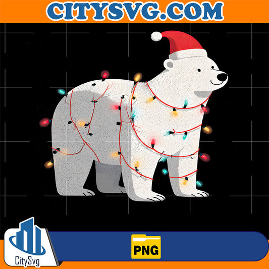Polar Bear Christmas Graphics Animal Lights Lover Png CitySvg