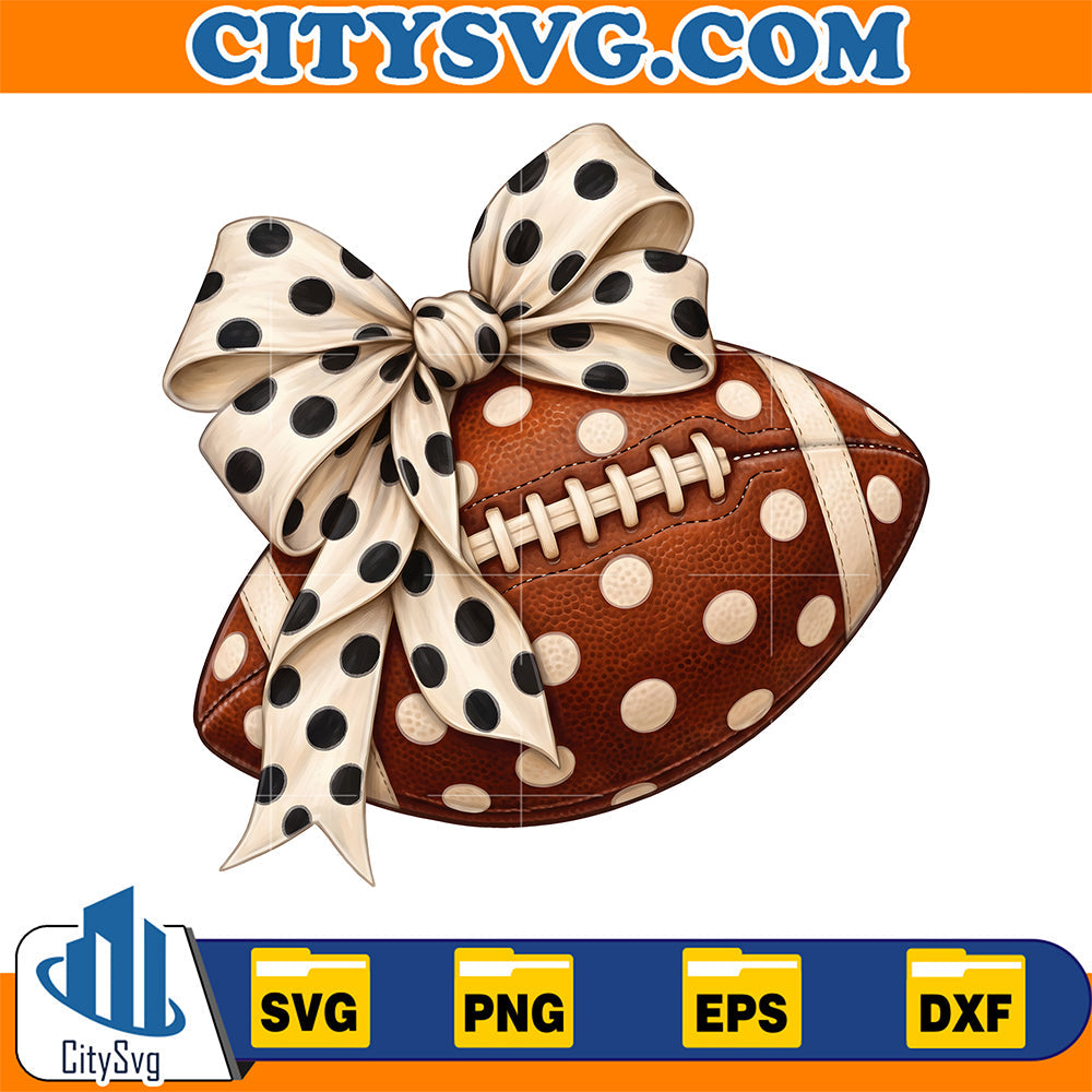 Polka-Dot-Football-Bow-Coquette-Game-Day-Sports-Svg