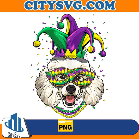 PoodleDogLoverCuteMardiGrasCarnivalJesterPng