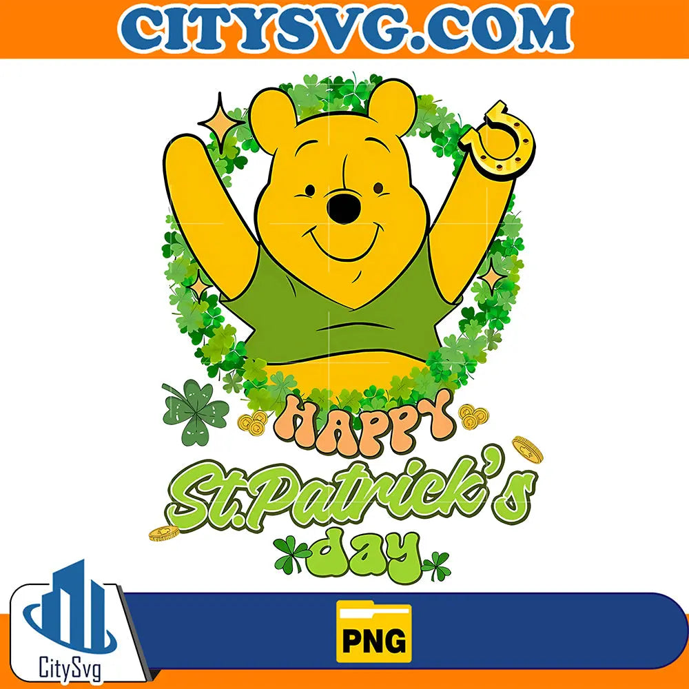 PoohShamrockHappyStPatricksDayPng