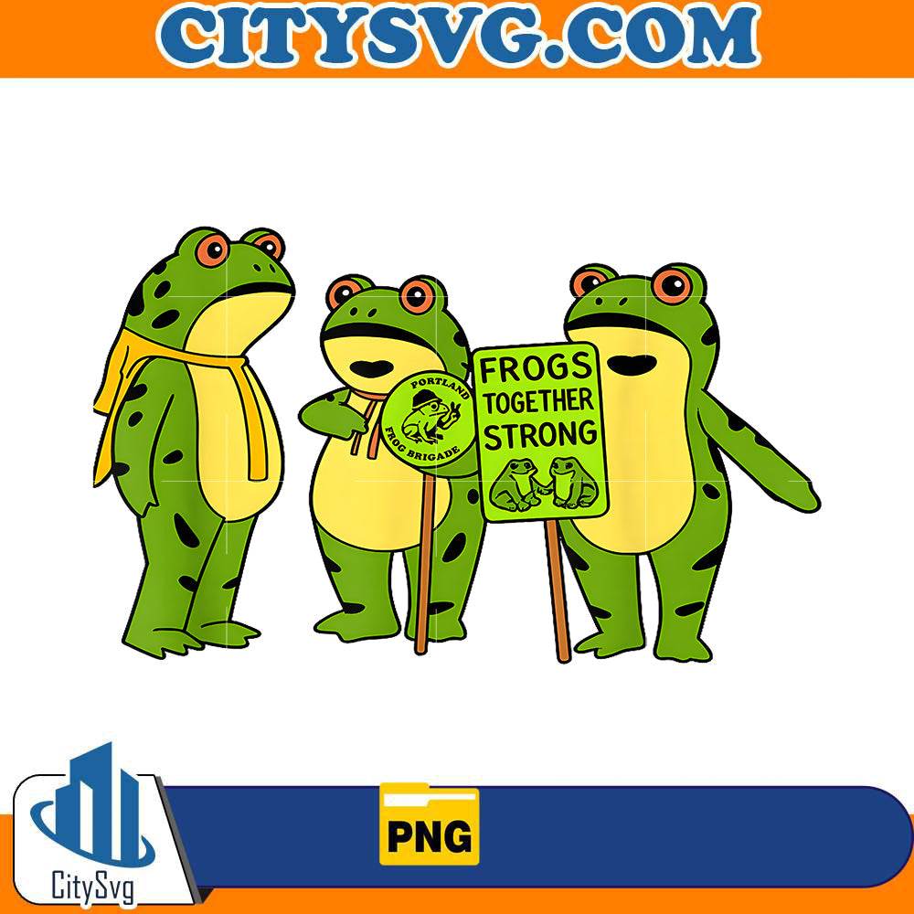 Portland-Frog-Brigade-Oregon-Frogs-Together-Funny-Strong-Png