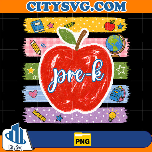 Pre-k-Apple-Png-Striped-School-Cute-Kids-Png