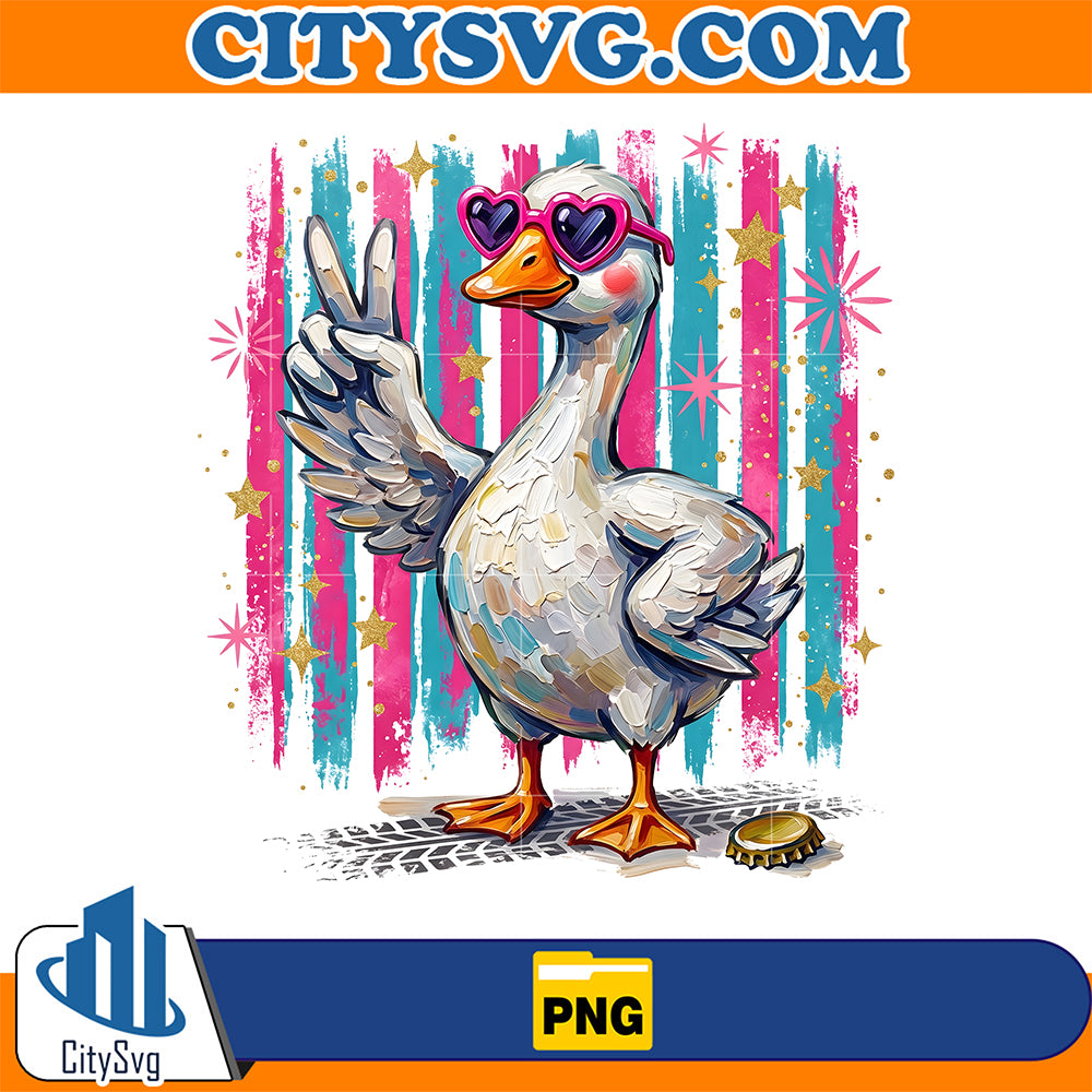 Preppy-Goose-Peace-Sign-Sunglasses-Cute-Png