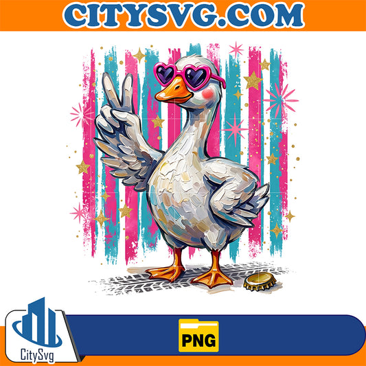 Preppy-Goose-Peace-Sign-Sunglasses-Cute-Png