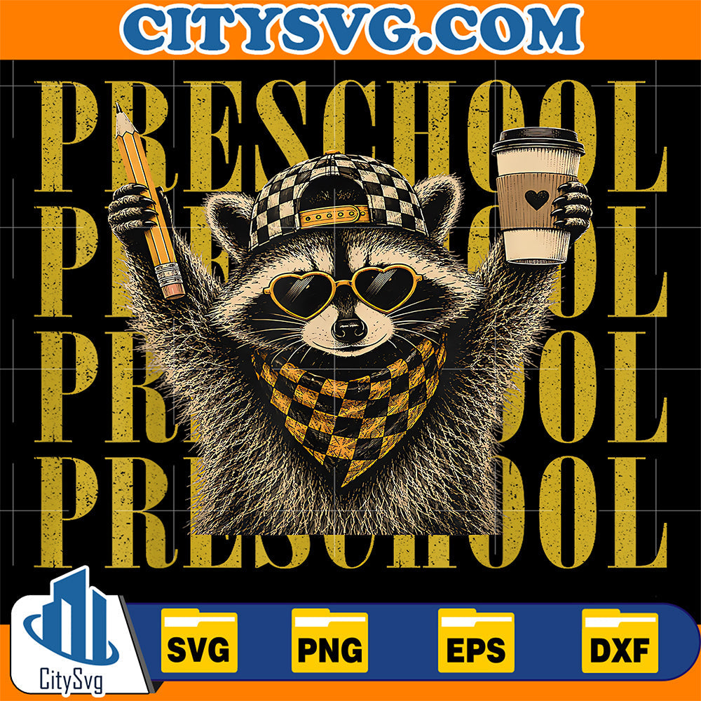 Preschool-Pre-K-Teacher-Feral-Raccoon-Back-To-School-Svg
