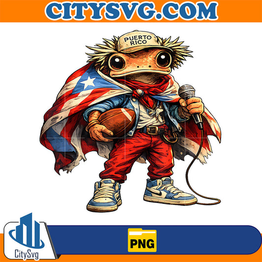 Puerto Rico Coqui Frog Football Png CitySvg