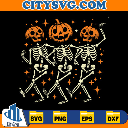 Pumpkin Skeleton Halloween Svg