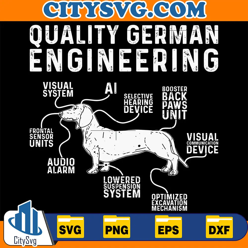 Quality German Engineering Dachshund Svg – CITYSVG
