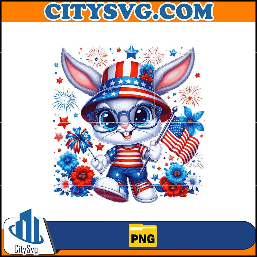 Rabbit America Png, Cartoon Fourth Of July Png, Cartoon Independence D ...