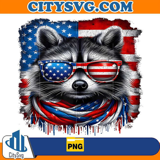 Raccoon-4th-Of-July-USA-American-Flag-Patriotic-Png