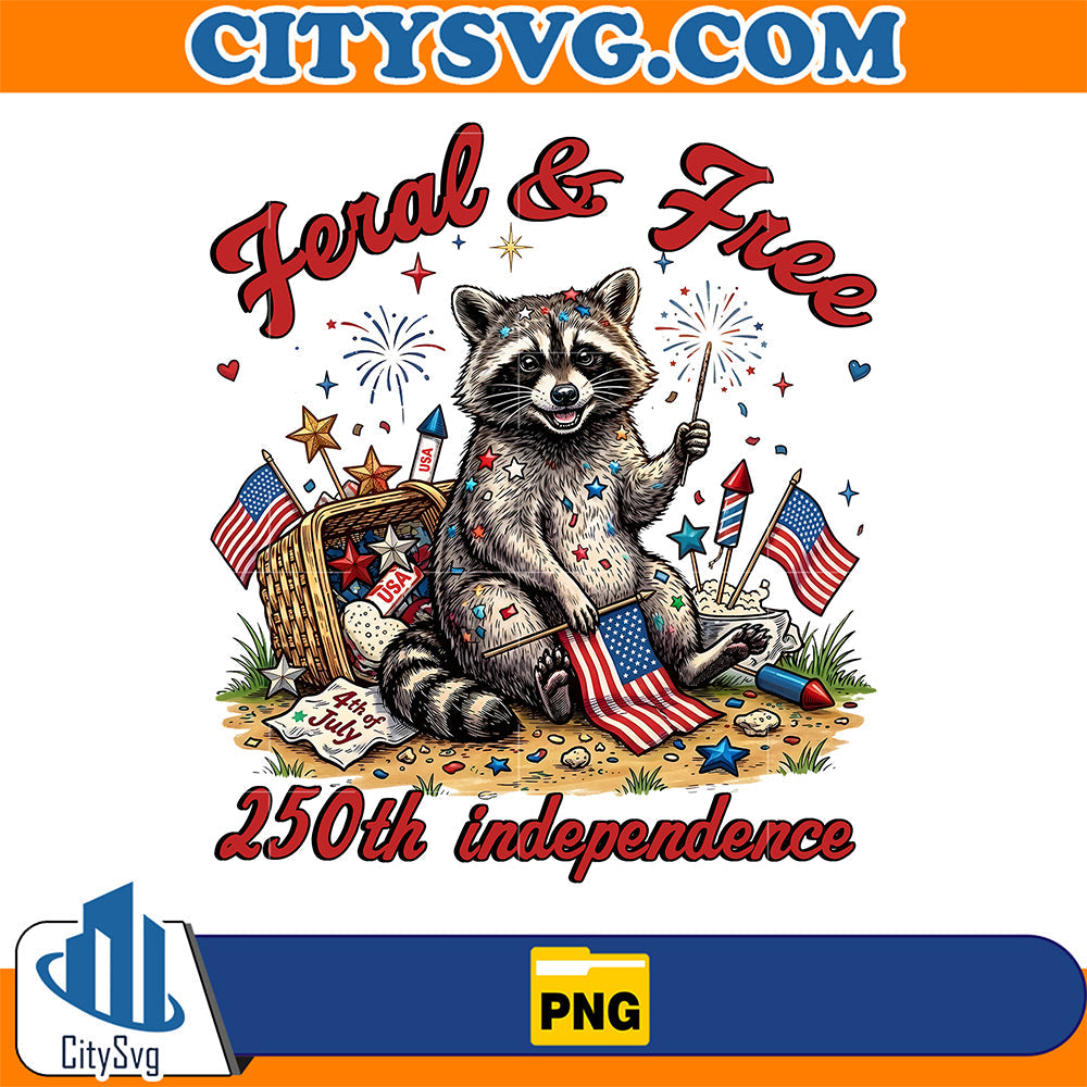 Raccoon-Feral-and-Free-250th-Independence-Png