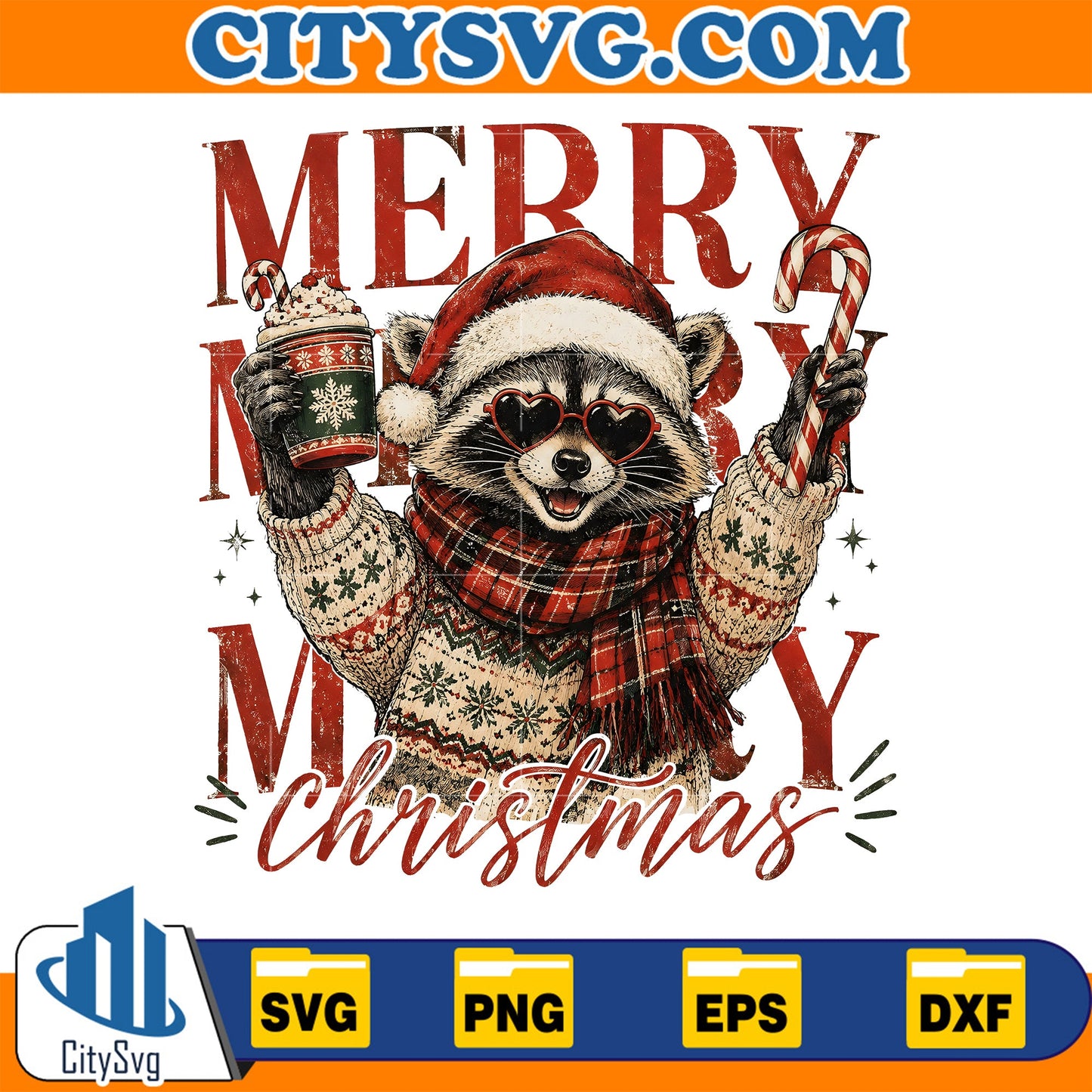 Raccoon-Merry-Christmas-Svg