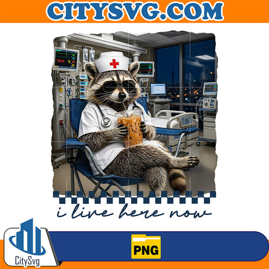 Raccoon-Nurse-I-Live-Here-Now-Png