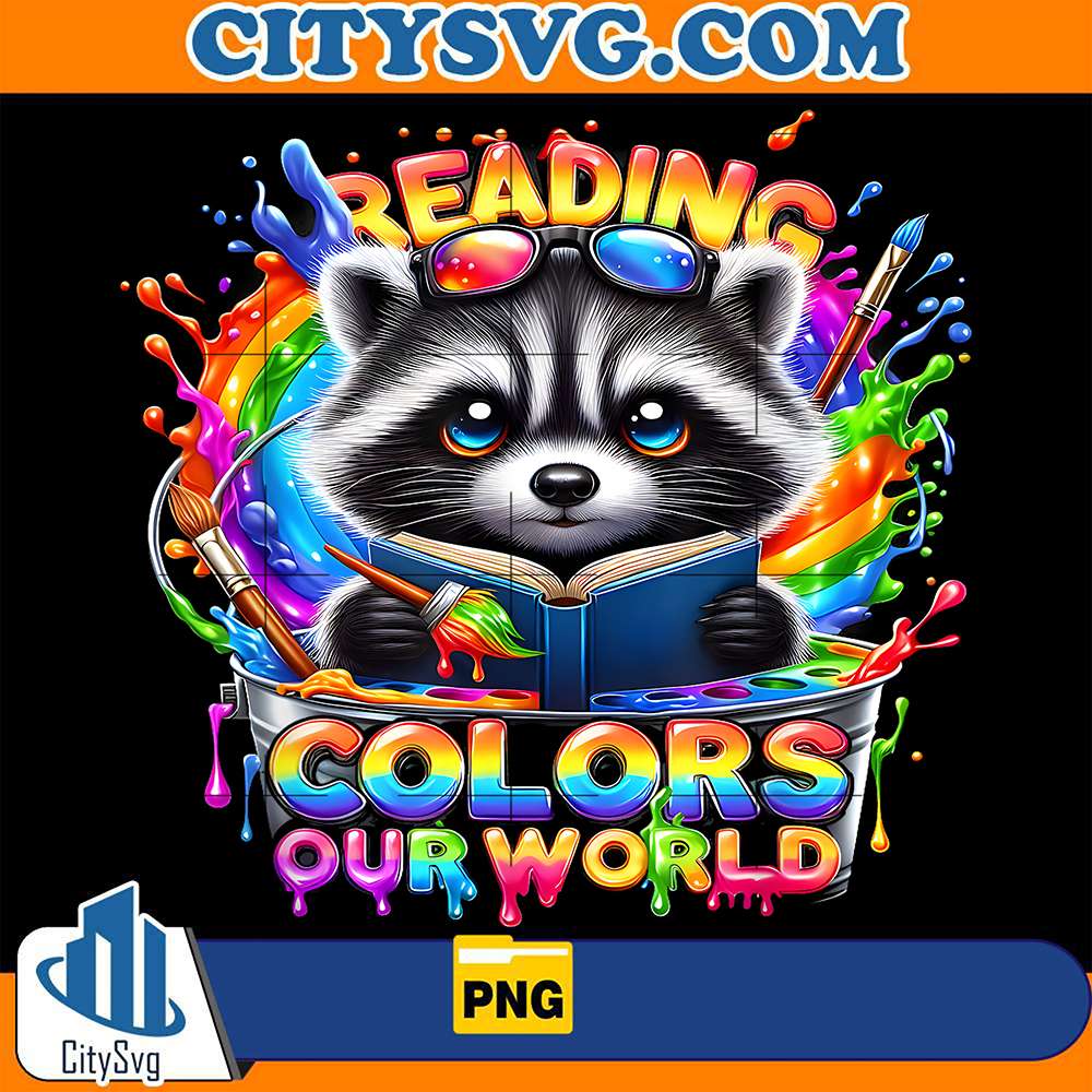 Raccoon-Reading-Book-Reading-Colors-Our-World-2025-Png