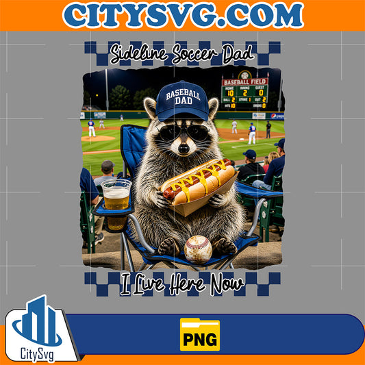 Raccoon-Sideline-Soccer-Dad-I-Live-Here-Now-Png