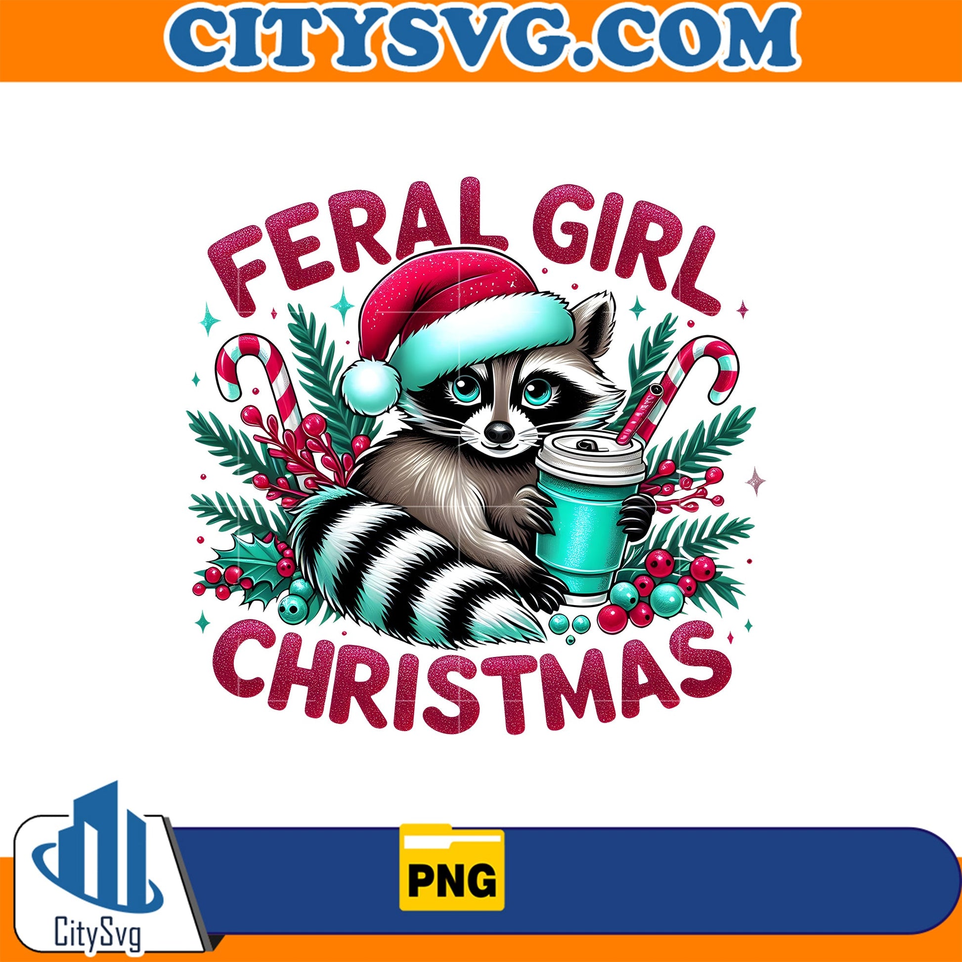 Feral Girl Christmas Png CitySvg
