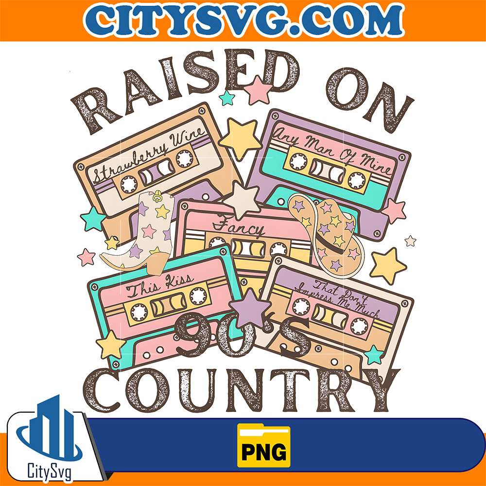 Raised-On-90-s-Country-Western-Cassette-Tapes-Png