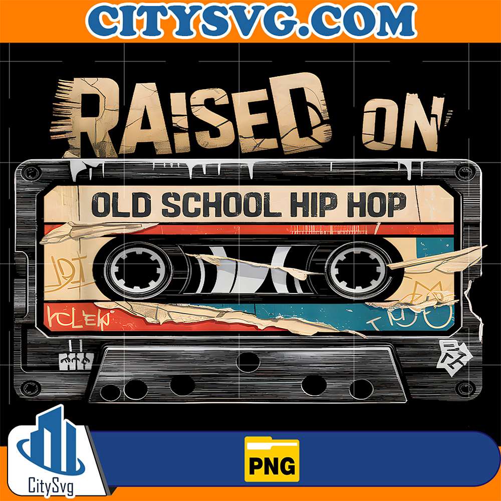 Raised-On-Old-School-Hip-Hop-Cassette-Graffiti-Rap-Png