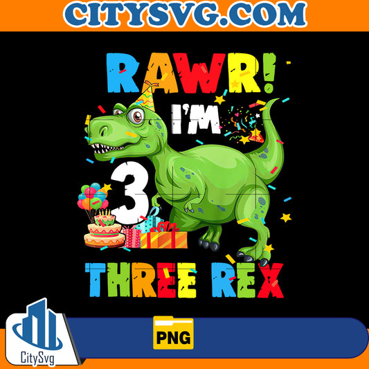 Rawr i'm three rex Png