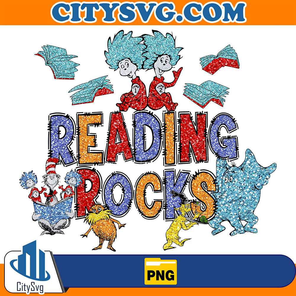 ReadingRocksGlitterPng