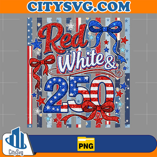 Red-White-And-250-Patriotic-America-250th-Anniversary-Png