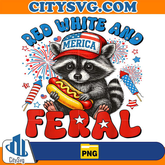Red-White-And-Feral-4th-Of-July-Raccoon-Hot-Dog-America-Png-4