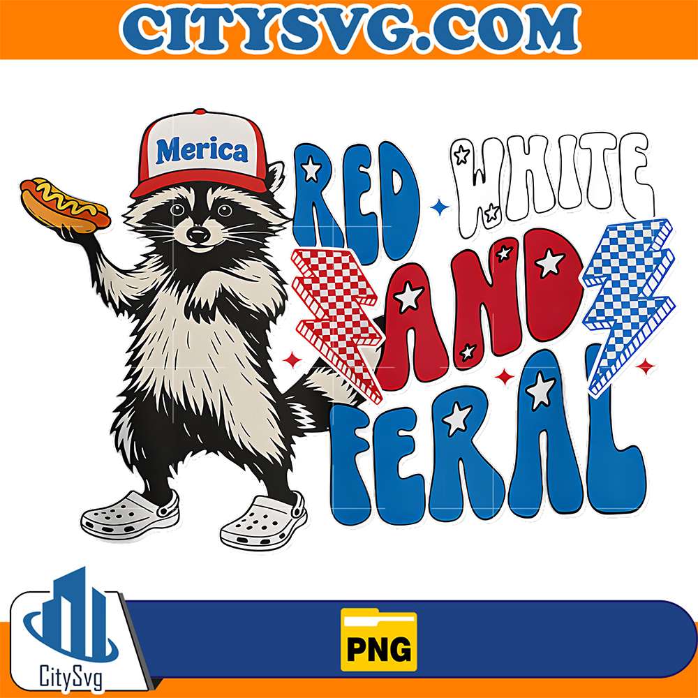 Red-White-And-Feral-4th-Of-July-Raccoon-Hot-Dog-America-Png-6